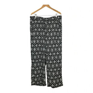 Serra Black &‎ White Pattern Ladies Viscose Flowy Pants Women Size XL NWT